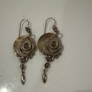 White House Black Market Silver and Gold Dangle Earrings